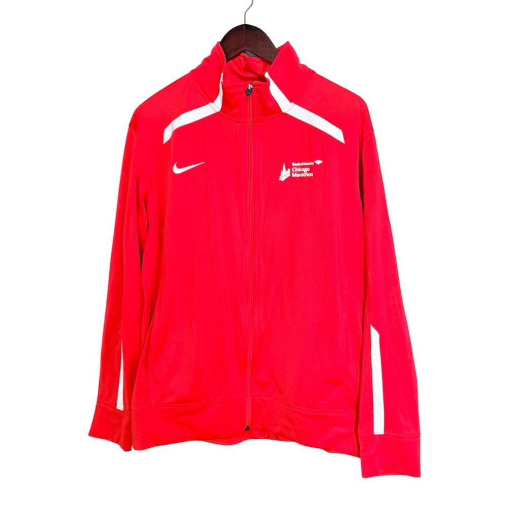 Nike Chicago Marathon Track Jacket Mens Medium Red Full Zip Running Athletic